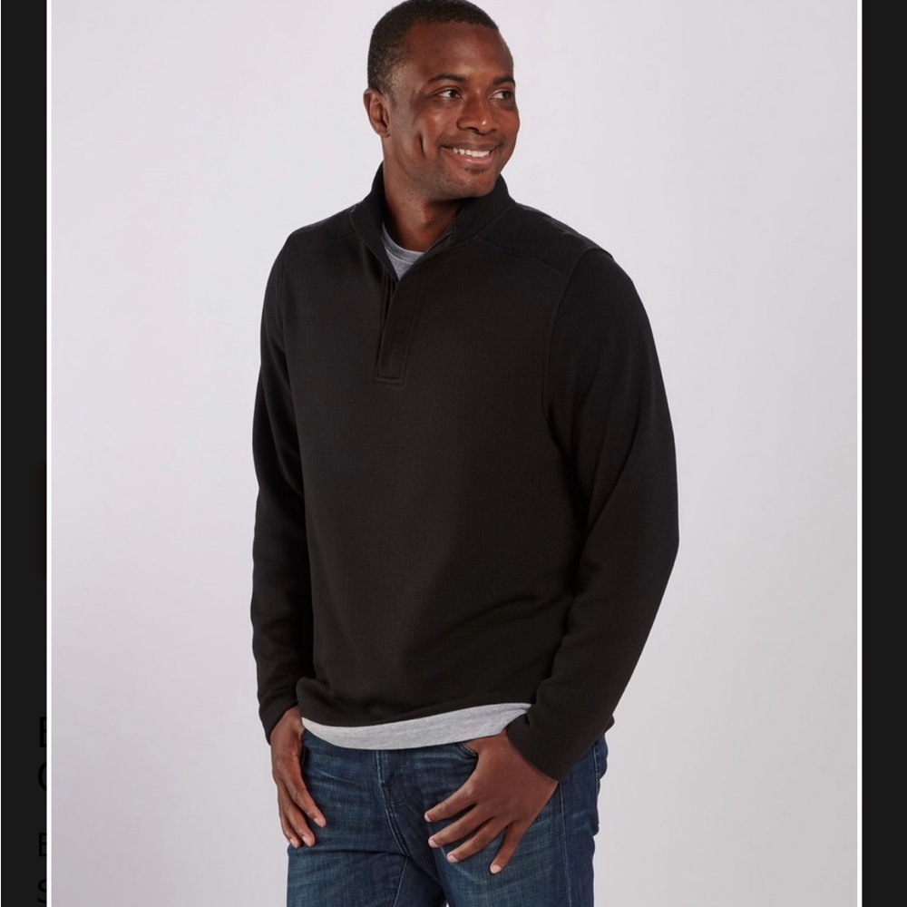 BOXERCRAFT  MEN'S SULLIVAN LONG SLEEVE QUARTER-ZIP PULLOVER BLACK Sz. M NWT